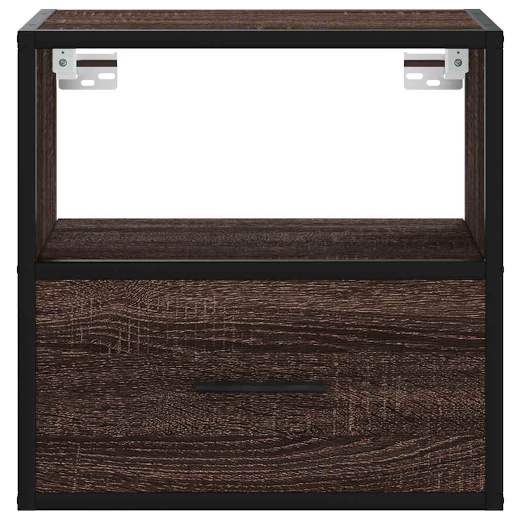 Wand-Nachttische 2 Stk. Braun Eichen-Optik 40x31x39,5 cm