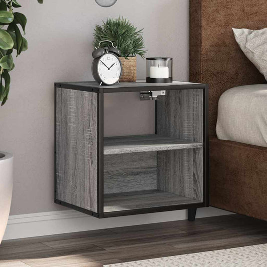Table de chevet murale, gris Sonoma, 40x31x39,5 cm