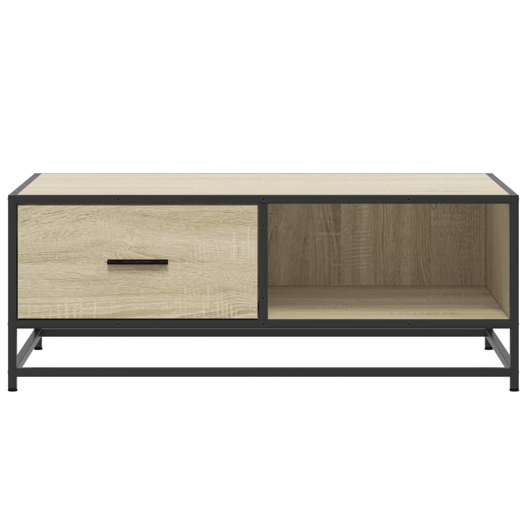 Table basse chêne Sonoma 90x57x35 cm en bois et métal