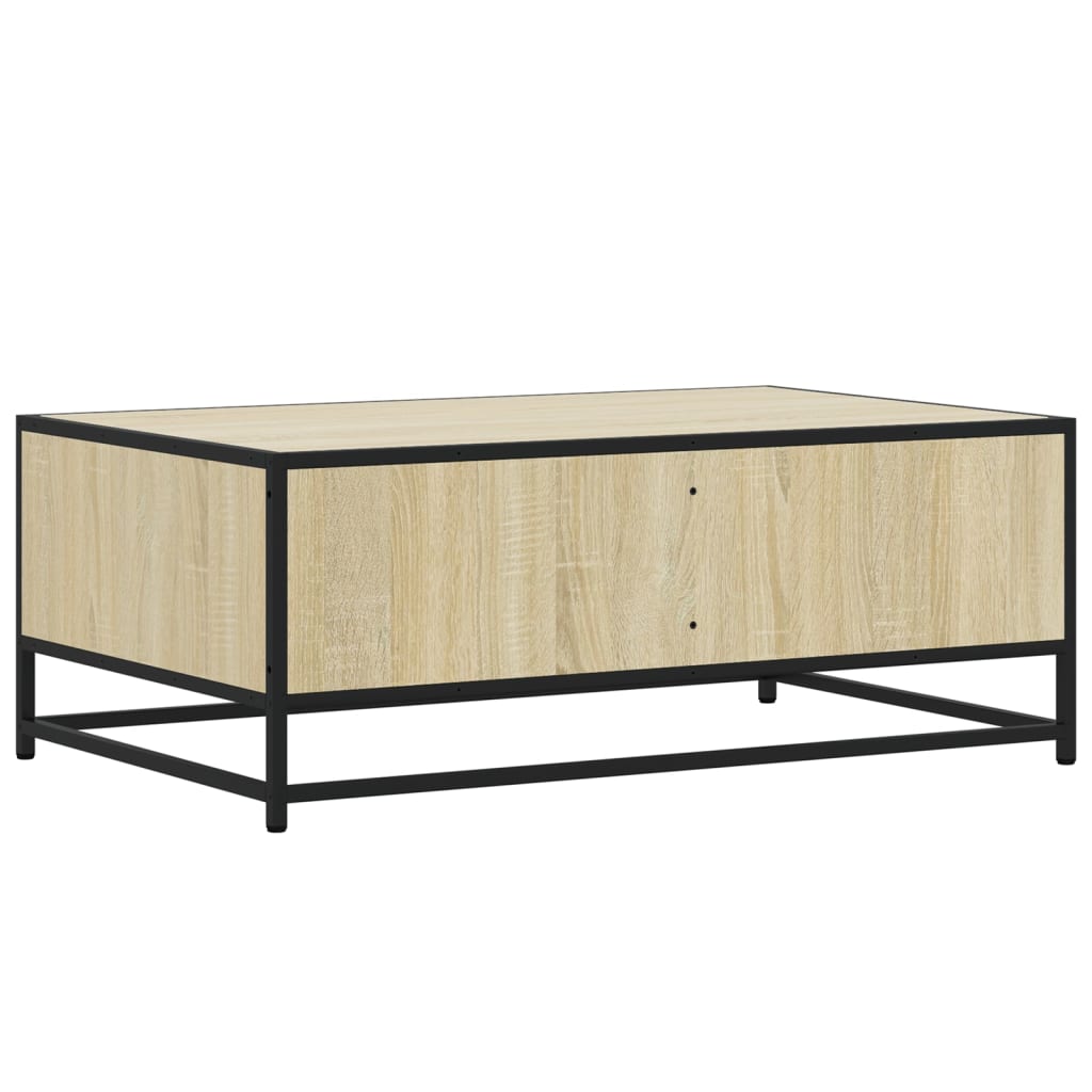 Table basse chêne Sonoma 90x57x35 cm en bois et métal