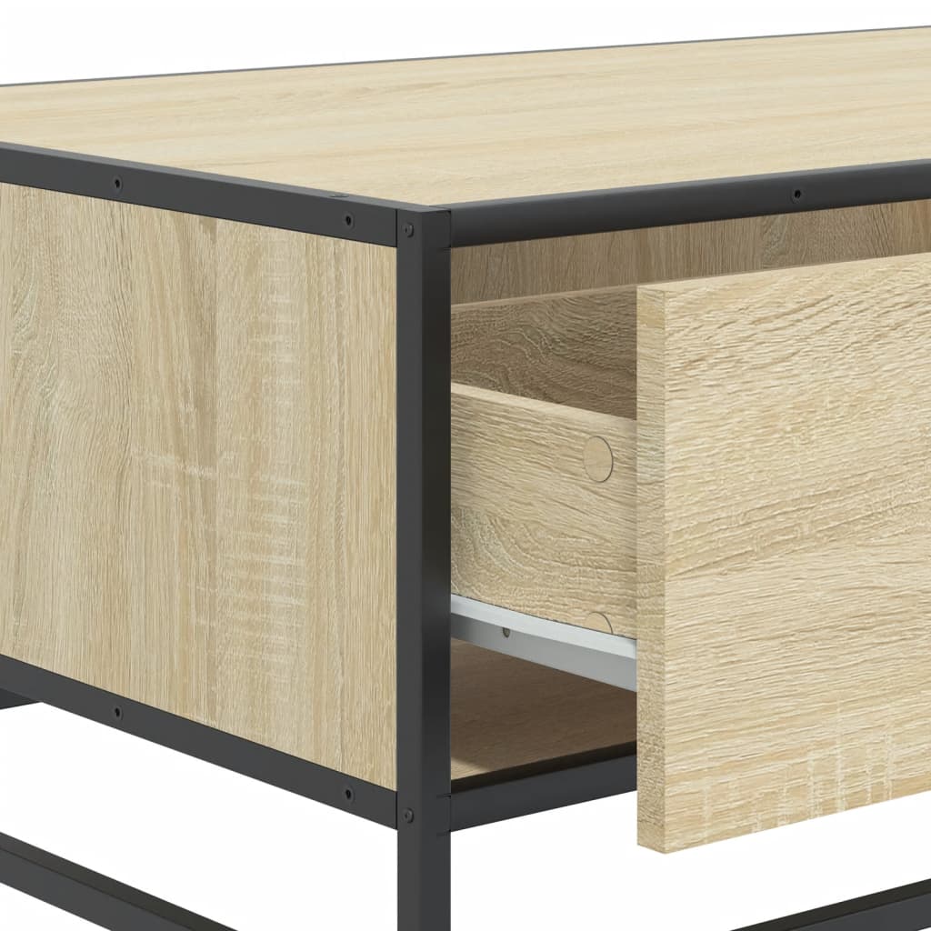 Table basse chêne Sonoma 90x57x35 cm en bois et métal