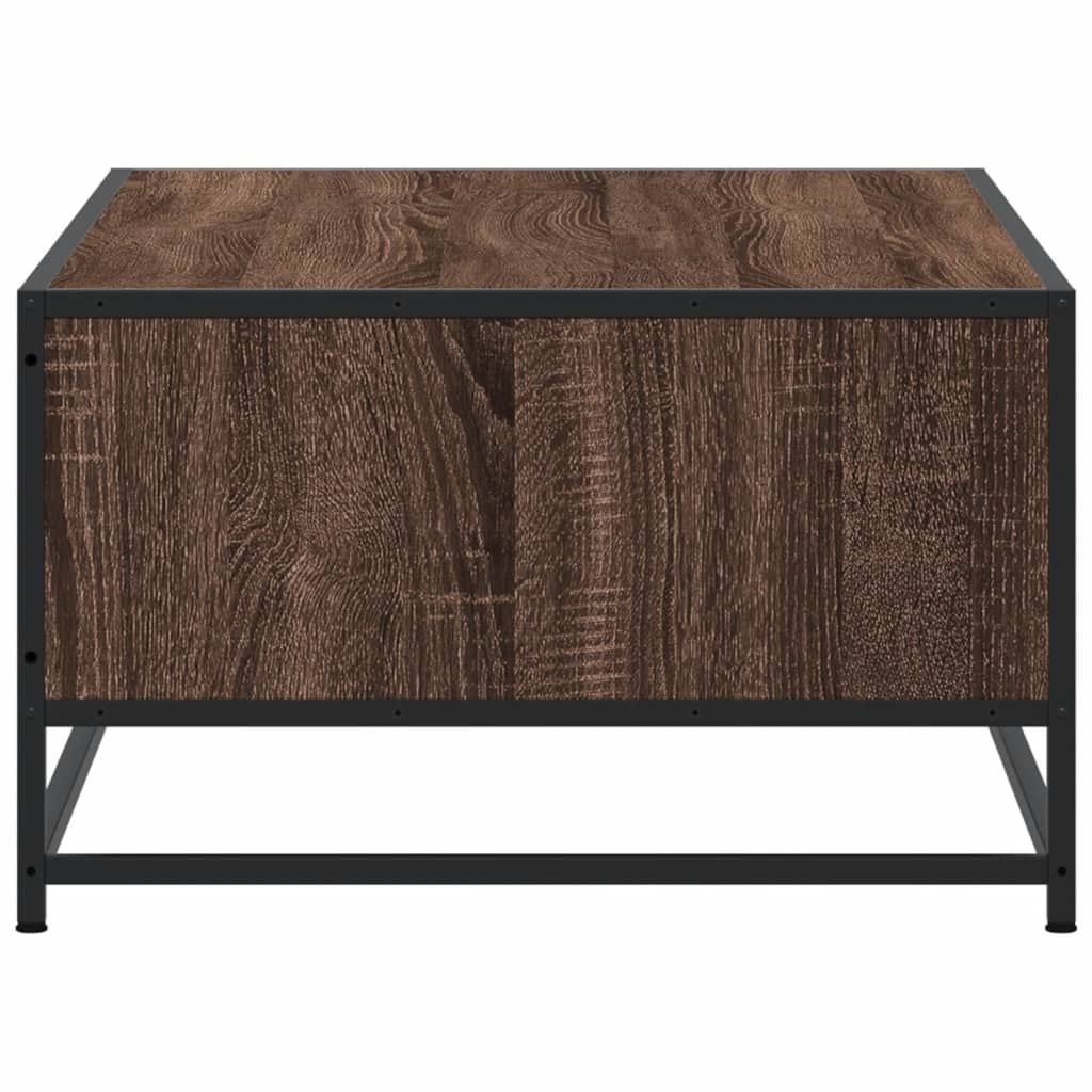 Table basse aspect chêne marron 100x57x35 cm matière bois métal