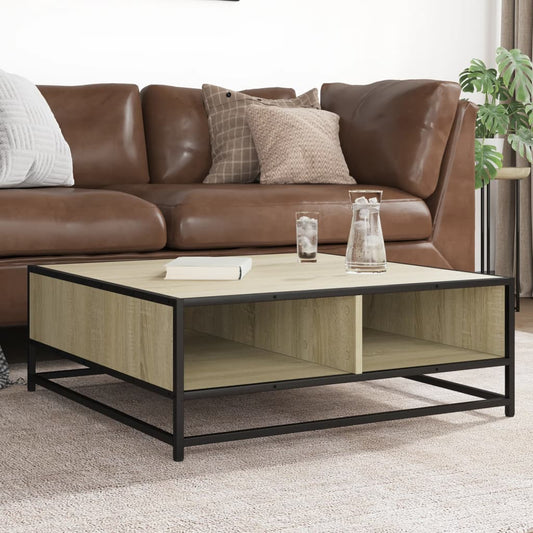 Table basse en chêne Sonoma 80x80x30 cm en bois et métal