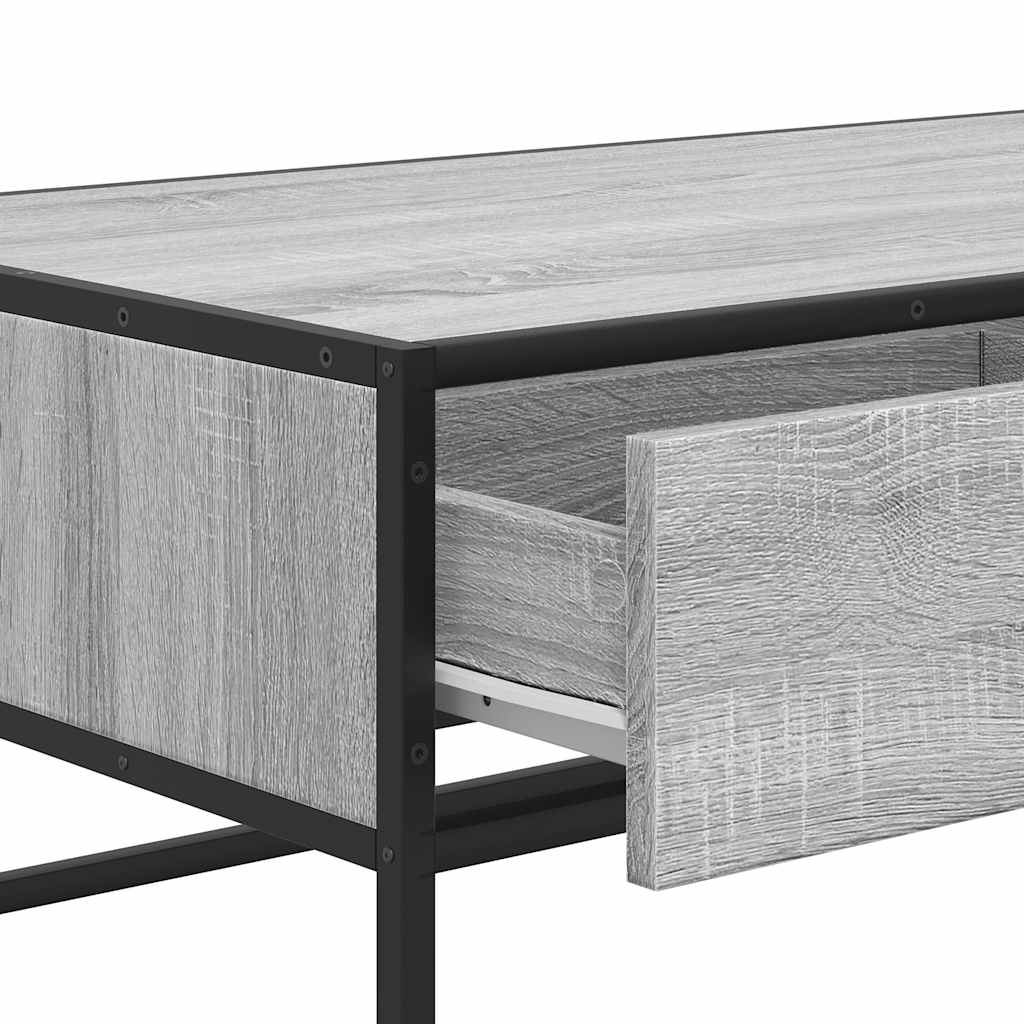 Table basse Sonoma grise 100x50x35 cm en bois et métal