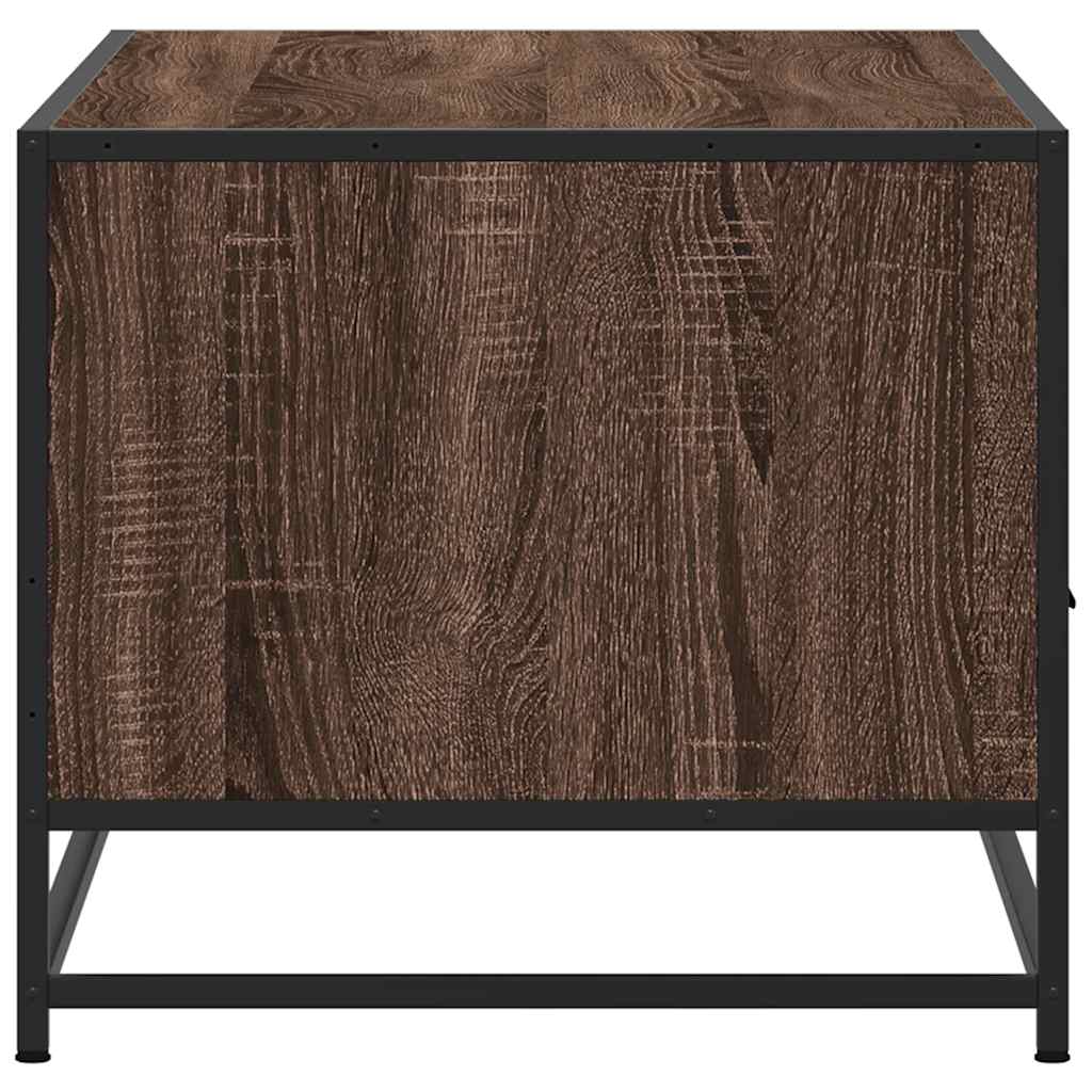 Table basse aspect chêne marron 100x50x45 cm matière bois métal