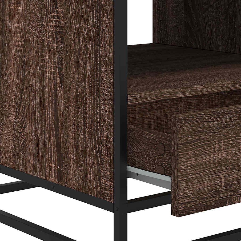 Table basse aspect chêne marron 100x50x45 cm matière bois métal