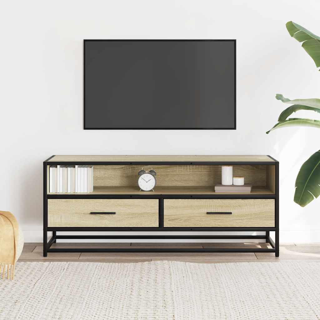 Meuble TV en chêne Sonoma 100x34,5x40 cm en matériau à base de bois et métal