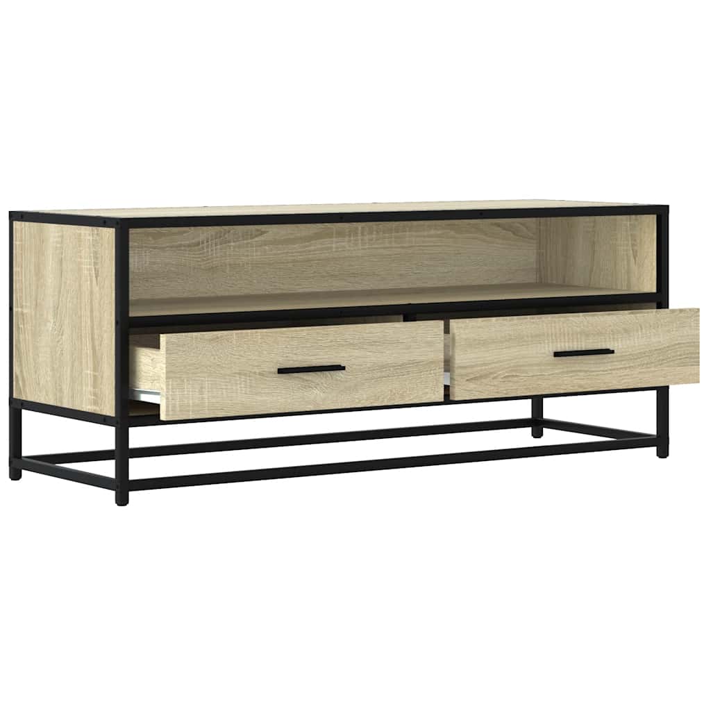 Meuble TV en chêne Sonoma 100x34,5x40 cm en matériau à base de bois et métal