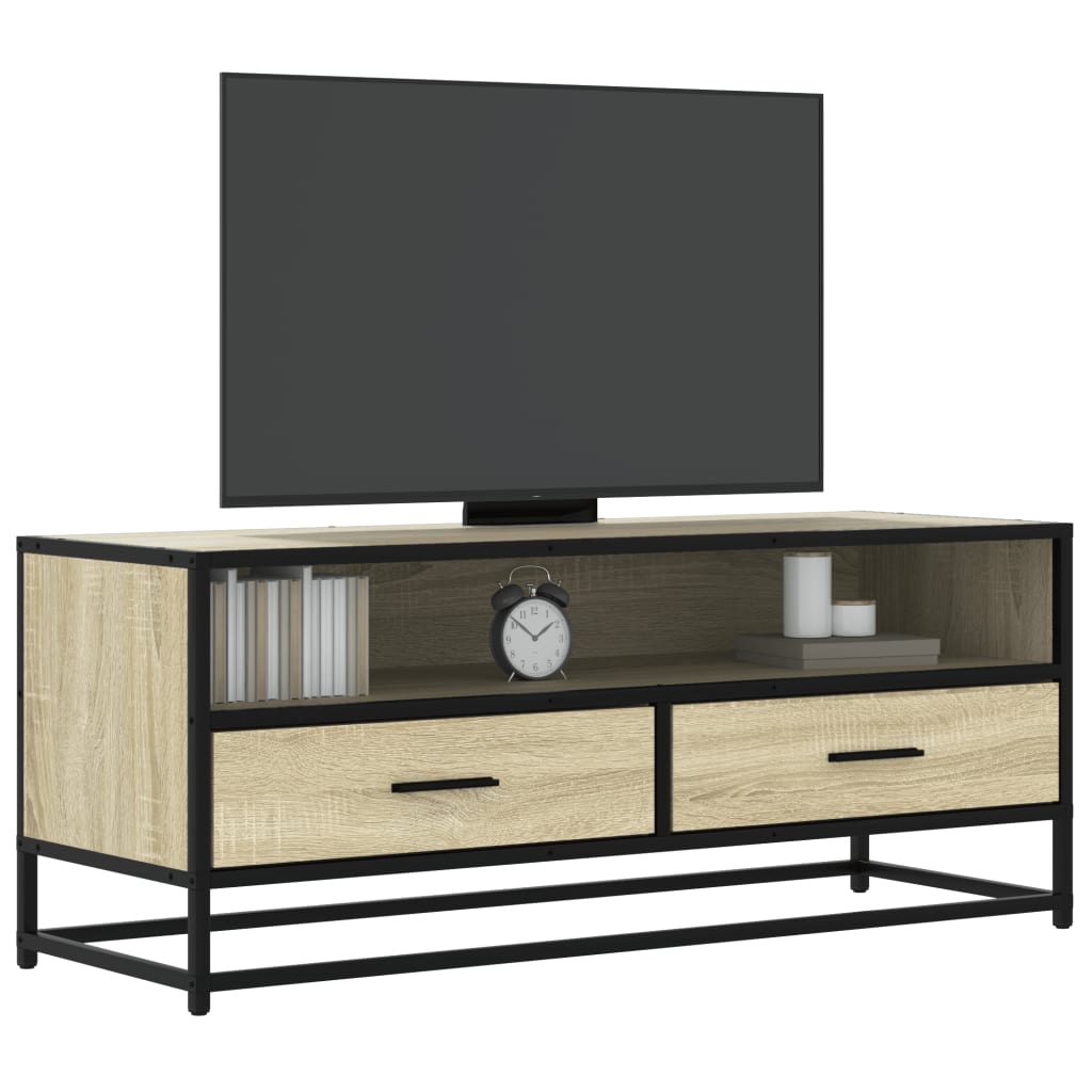 Meuble TV en chêne Sonoma 100x34,5x40 cm en matériau à base de bois et métal