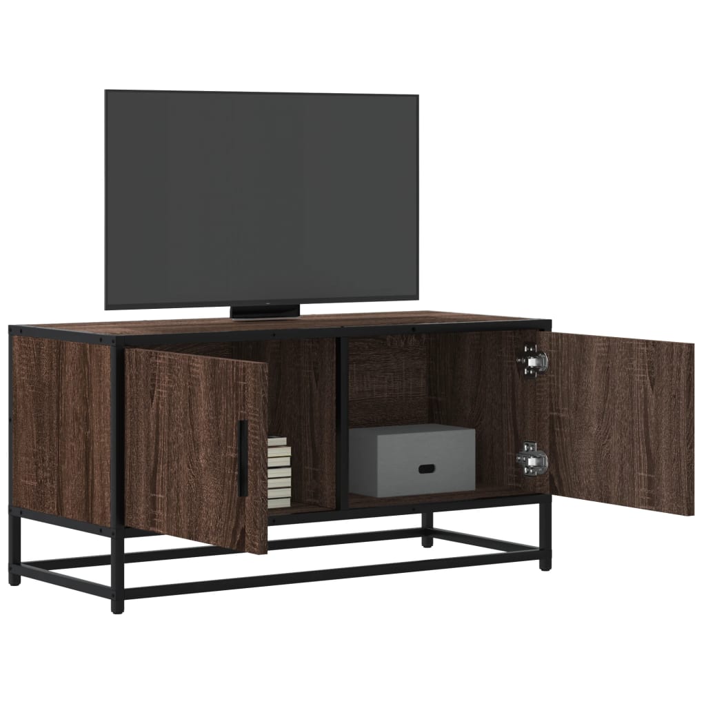 TV-Schrank Eichen-Optik 80x34,5x40 cm Holzwerkstoff und Metall