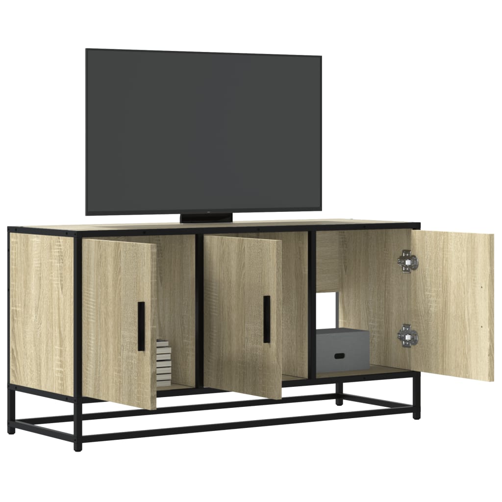 Meuble TV chêne Sonoma 100x35x50 cm matériau bois