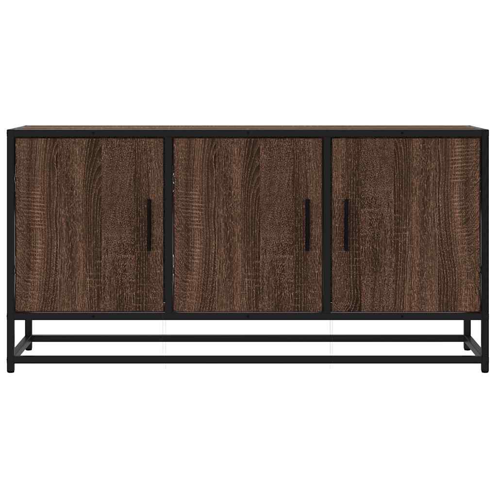 Meuble TV aspect chêne marron 100x35x50 cm matériau bois