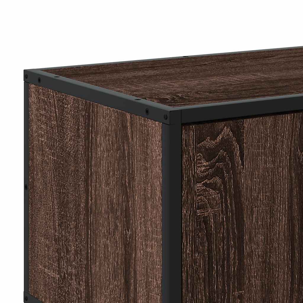 Meuble TV aspect chêne marron 100x35x50 cm matériau bois