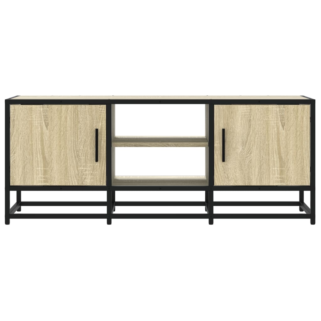 Meuble TV chêne Sonoma 100x35x50 cm en bois et métal