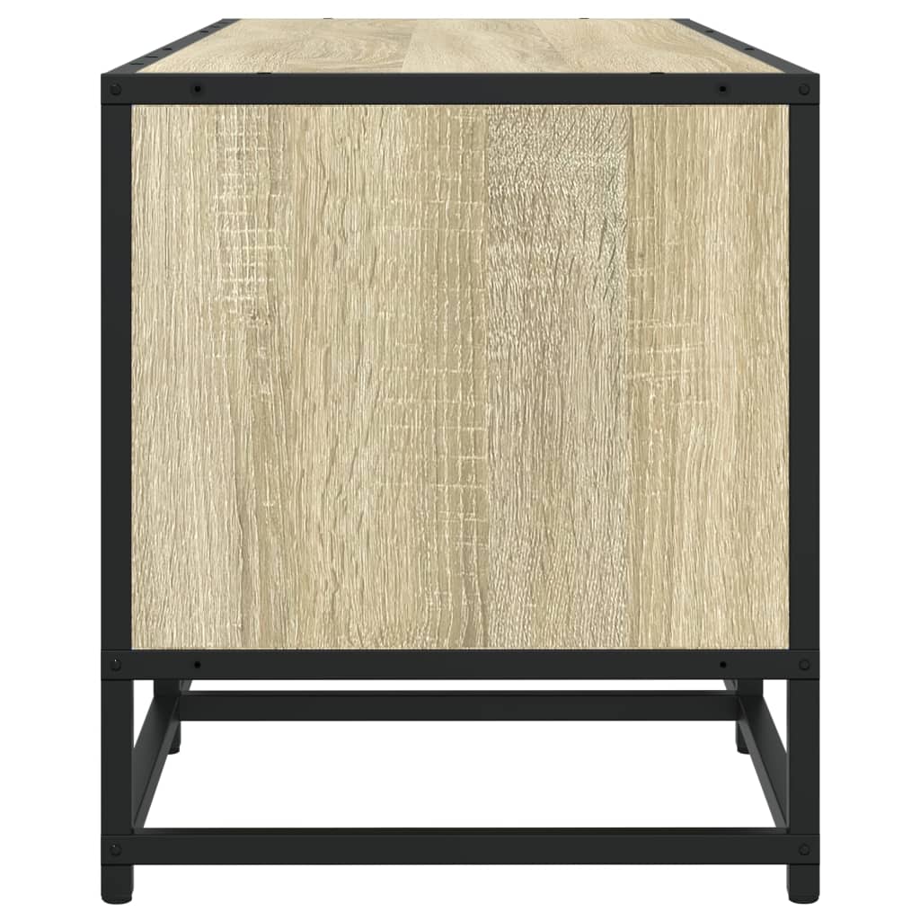Meuble TV chêne Sonoma 100x35x50 cm en bois et métal