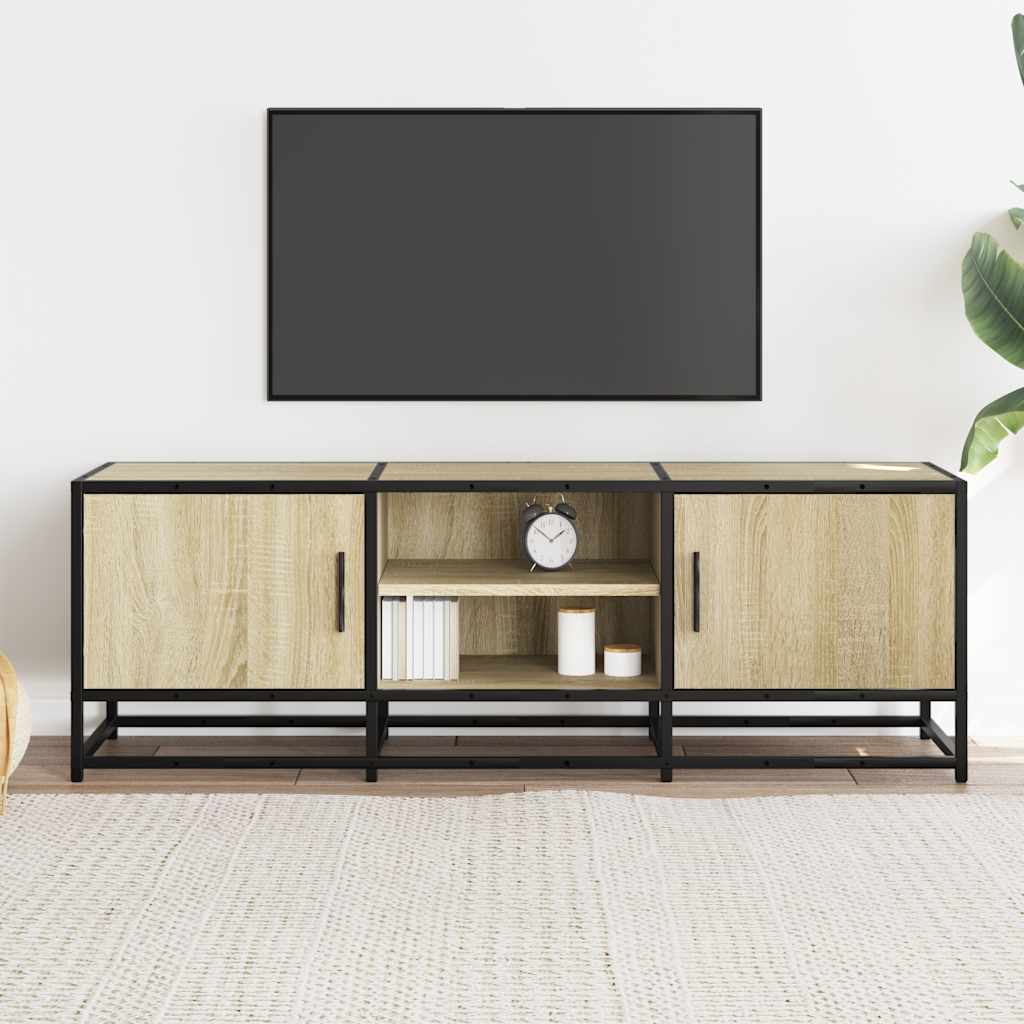 Meuble TV en chêne Sonoma 120x35x41 cm en matériau à base de bois et métal