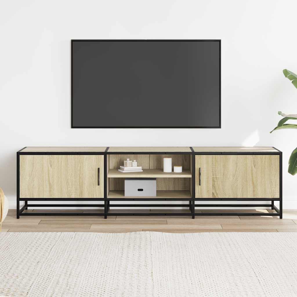Meuble TV en chêne Sonoma 160x35x41 cm en matériau à base de bois et métal