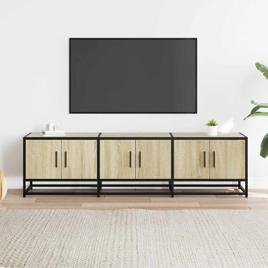 Meuble TV en chêne Sonoma 150x35x41 cm en matériau à base de bois et métal