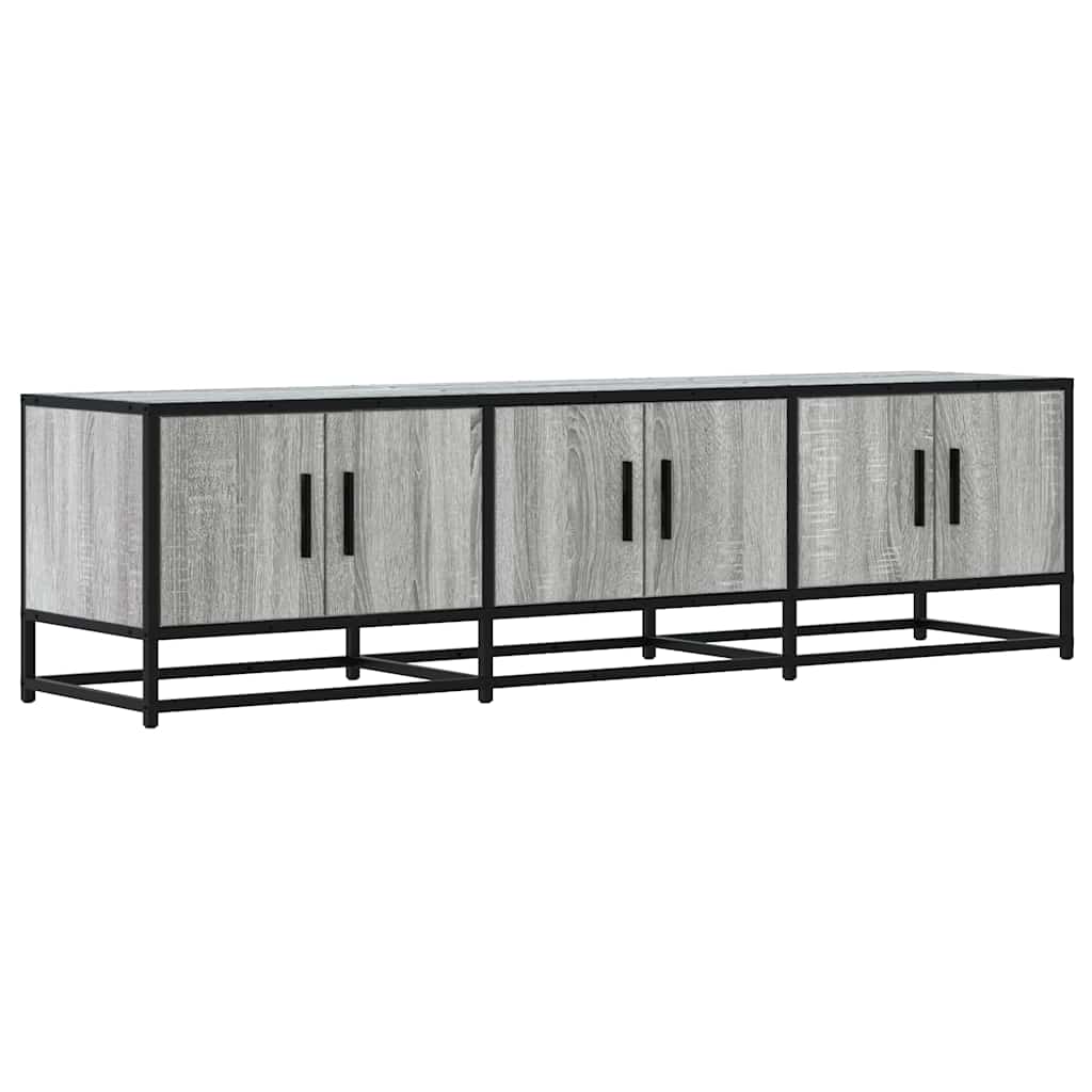 TV cabinet gray Sonoma 150x35x41 cm wood-based material and metal