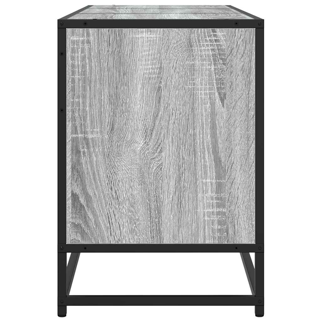 TV cabinet gray Sonoma 150x35x41 cm wood-based material and metal