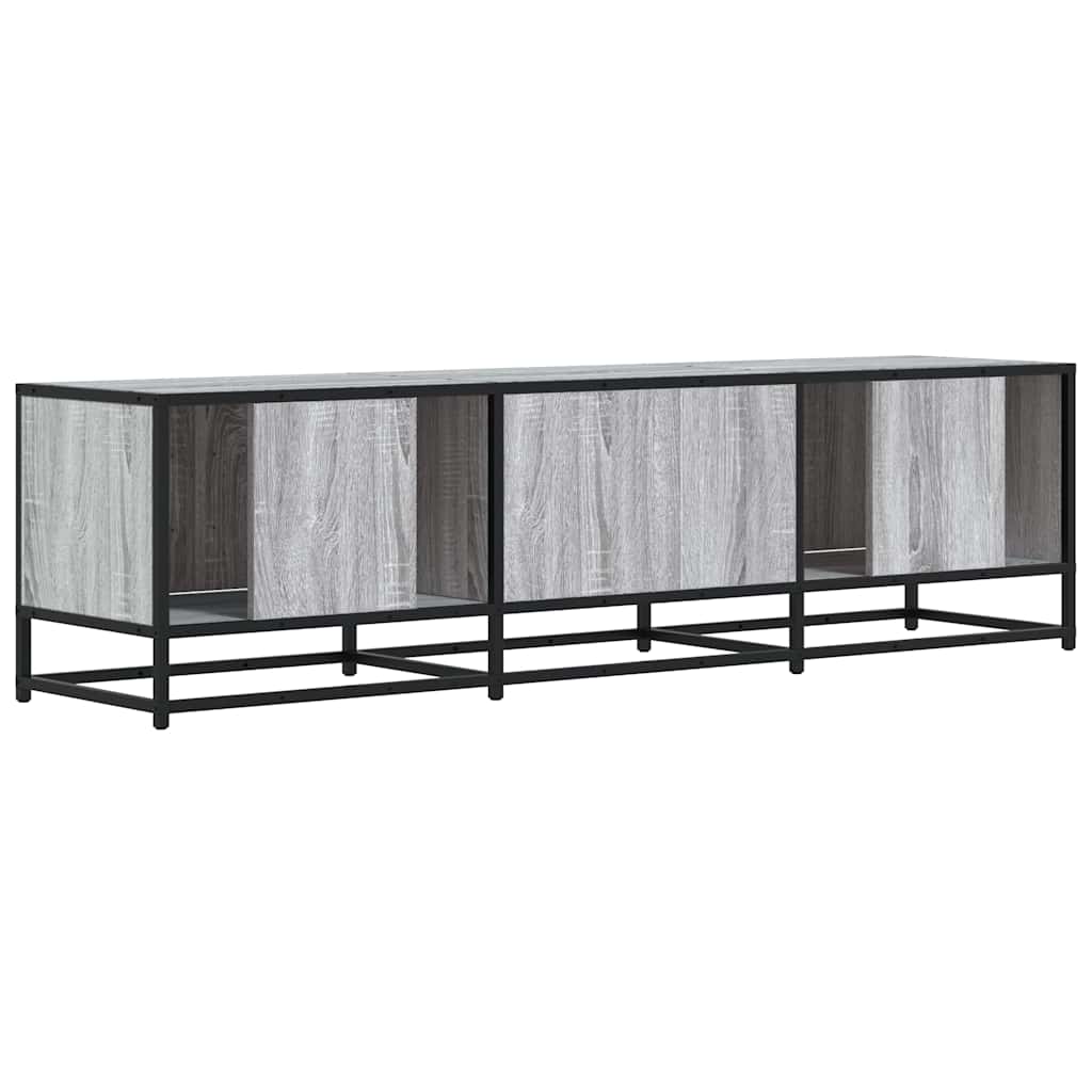 TV cabinet gray Sonoma 150x35x41 cm wood-based material and metal