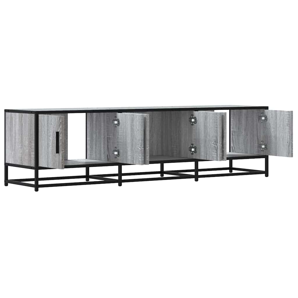 TV cabinet gray Sonoma 150x35x41 cm wood-based material and metal