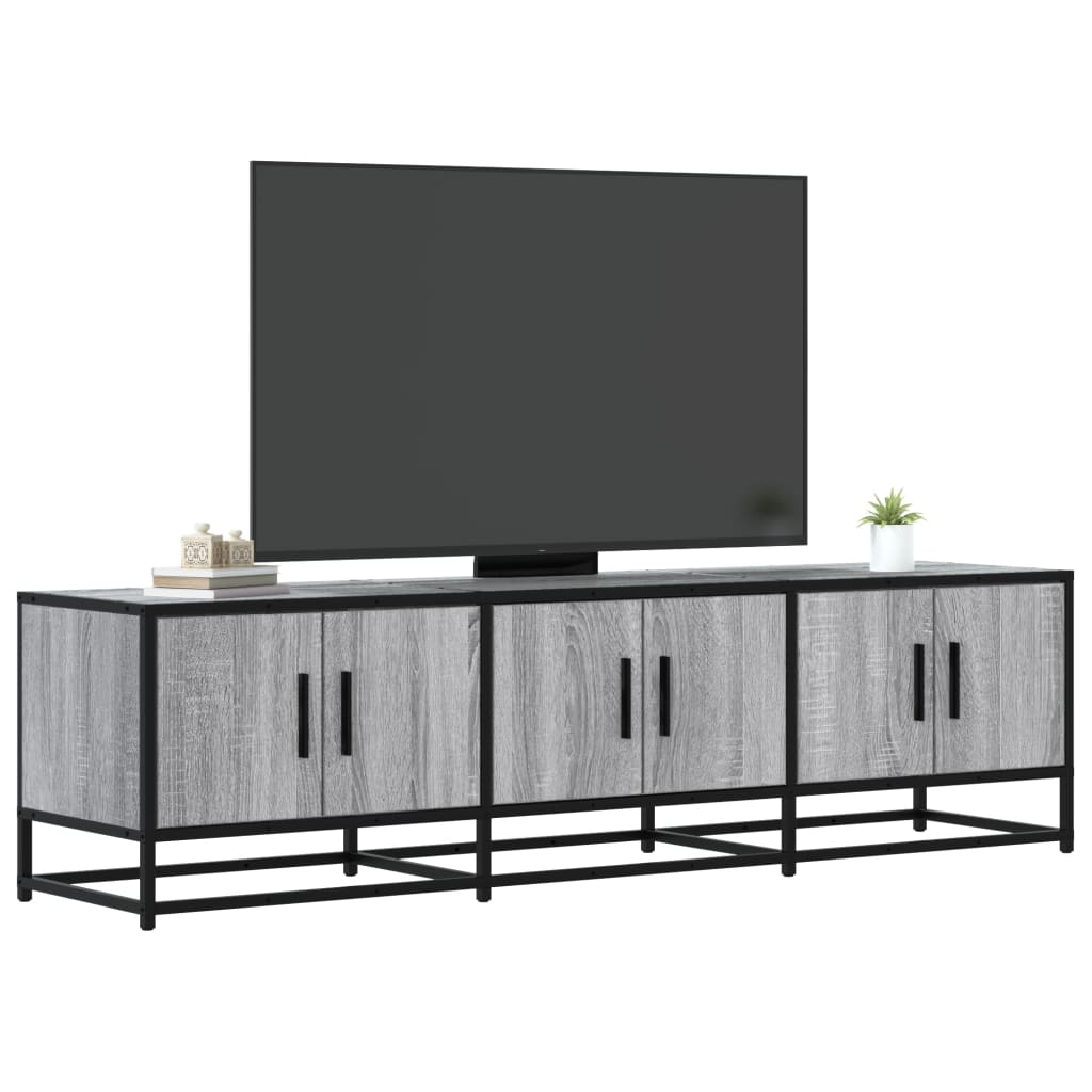 TV cabinet gray Sonoma 150x35x41 cm wood-based material and metal