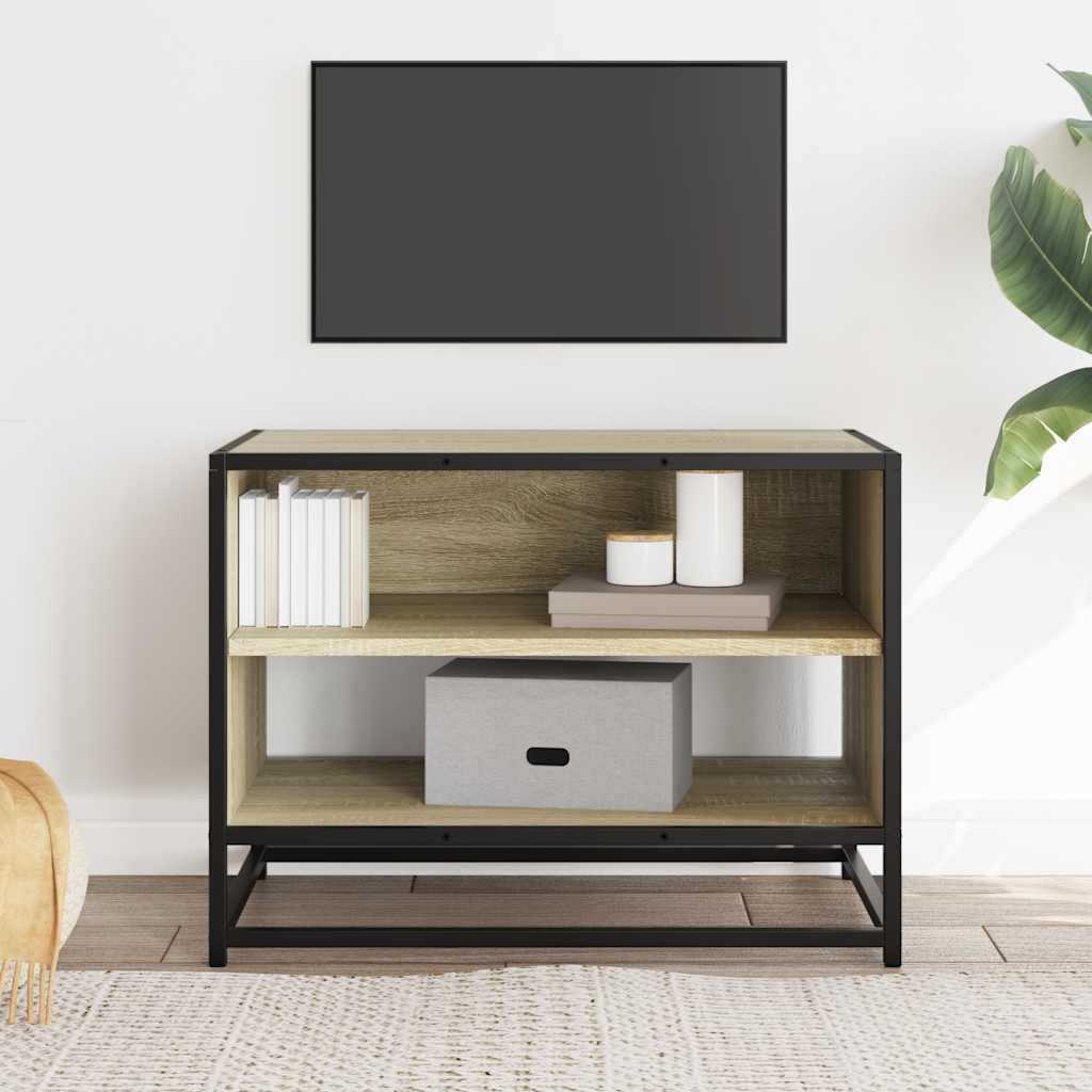 Meuble TV chêne Sonoma 61x40x46 cm en bois et métal