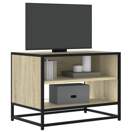 Meuble TV chêne Sonoma 61x40x46 cm en bois et métal