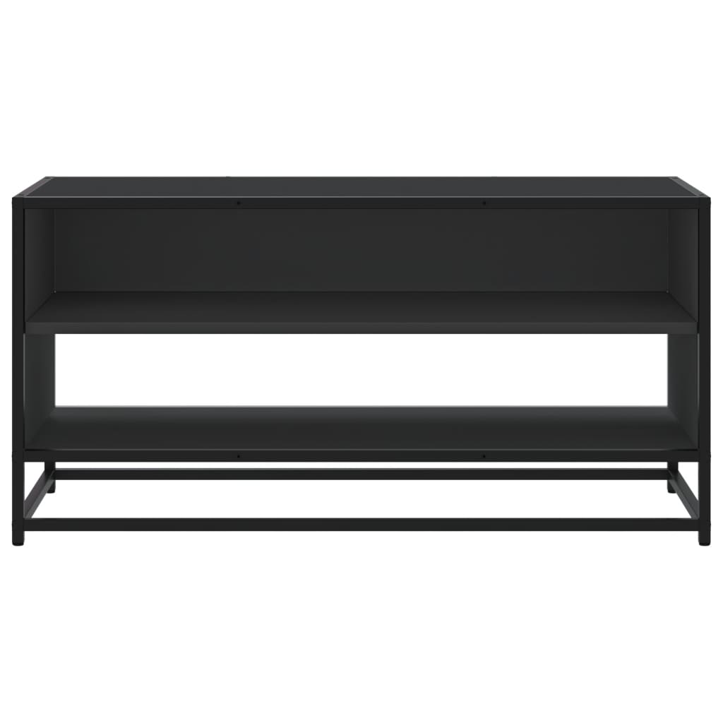 Meuble TV noir 91x40x46 cm en bois et métal