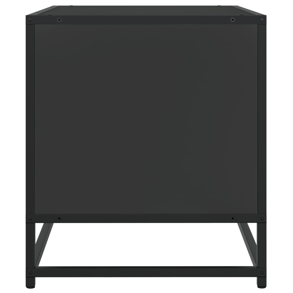 Meuble TV noir 91x40x46 cm en bois et métal
