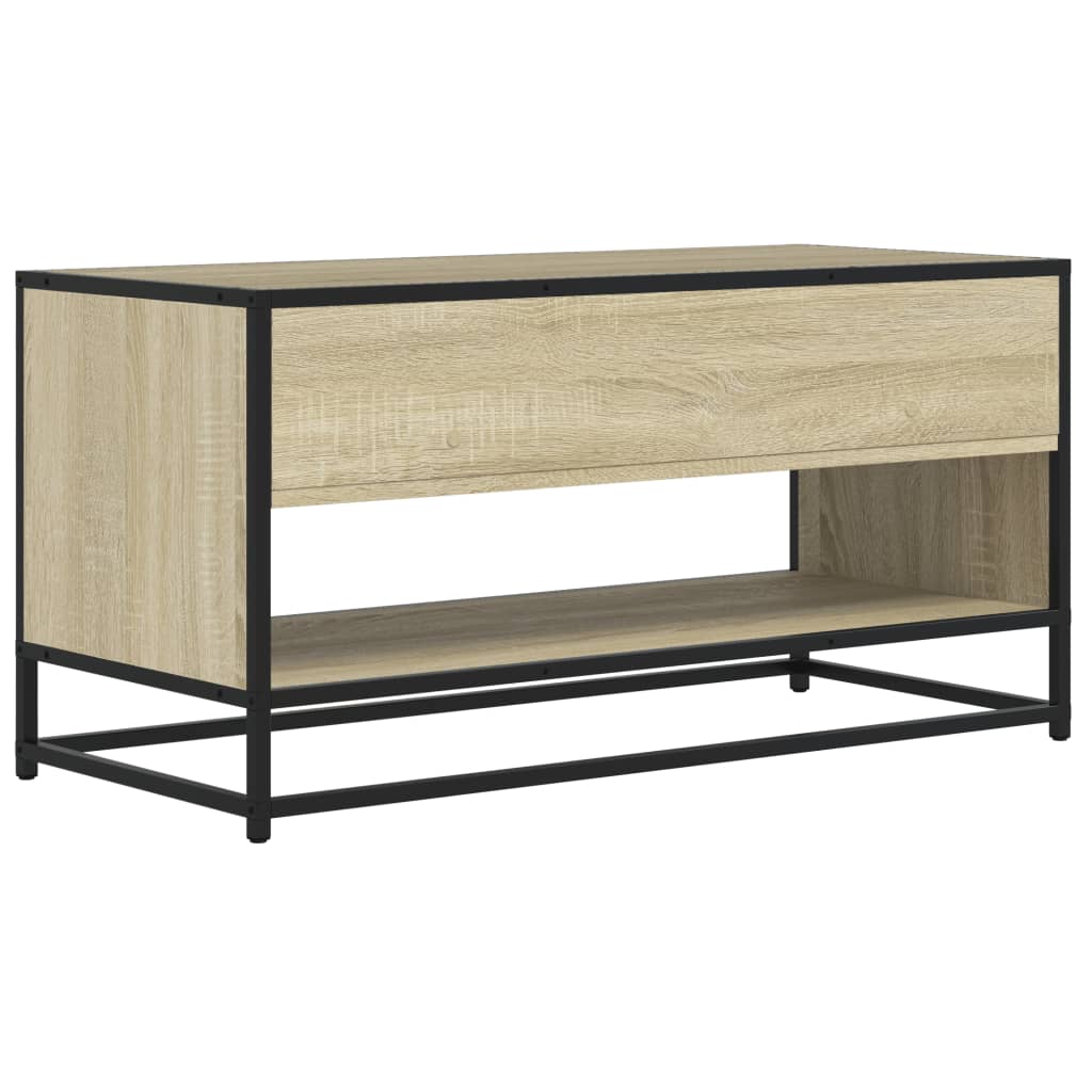 Meuble TV chêne Sonoma 91x40x46 cm en bois et métal