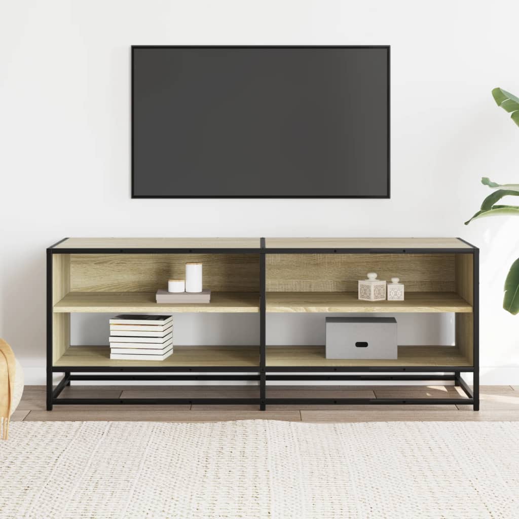 Meuble TV chêne Sonoma 120,5x40x46 cm en bois et métal