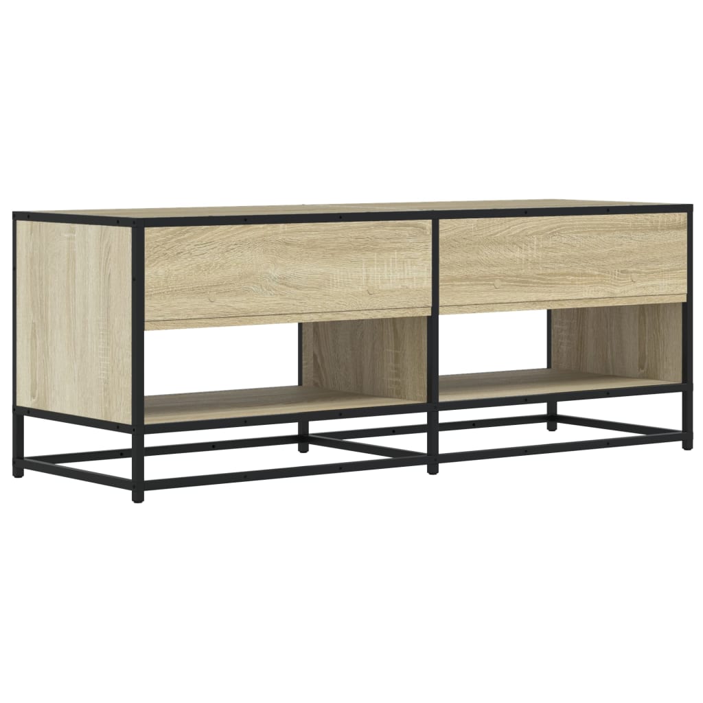 Meuble TV chêne Sonoma 120,5x40x46 cm en bois et métal