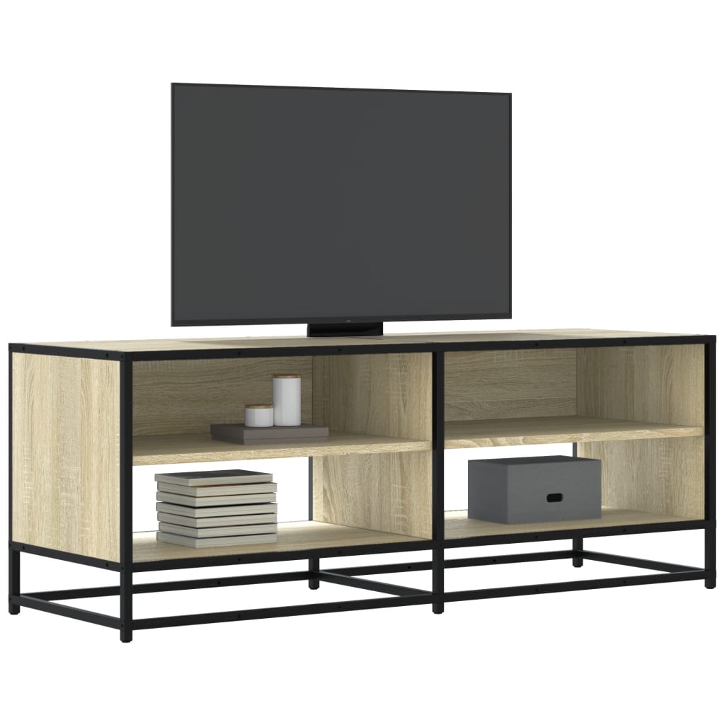 Meuble TV chêne Sonoma 120,5x40x46 cm en bois et métal