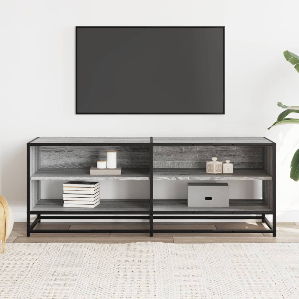 Meuble TV gris Sonoma 120,5x40x46 cm en bois et métal