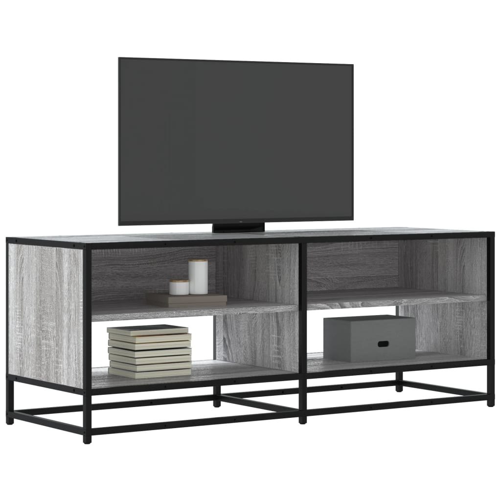 Meuble TV gris Sonoma 120,5x40x46 cm en bois et métal