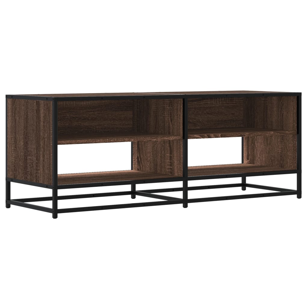 Meuble TV aspect chêne marron 120,5x40x46cm matériau bois métal