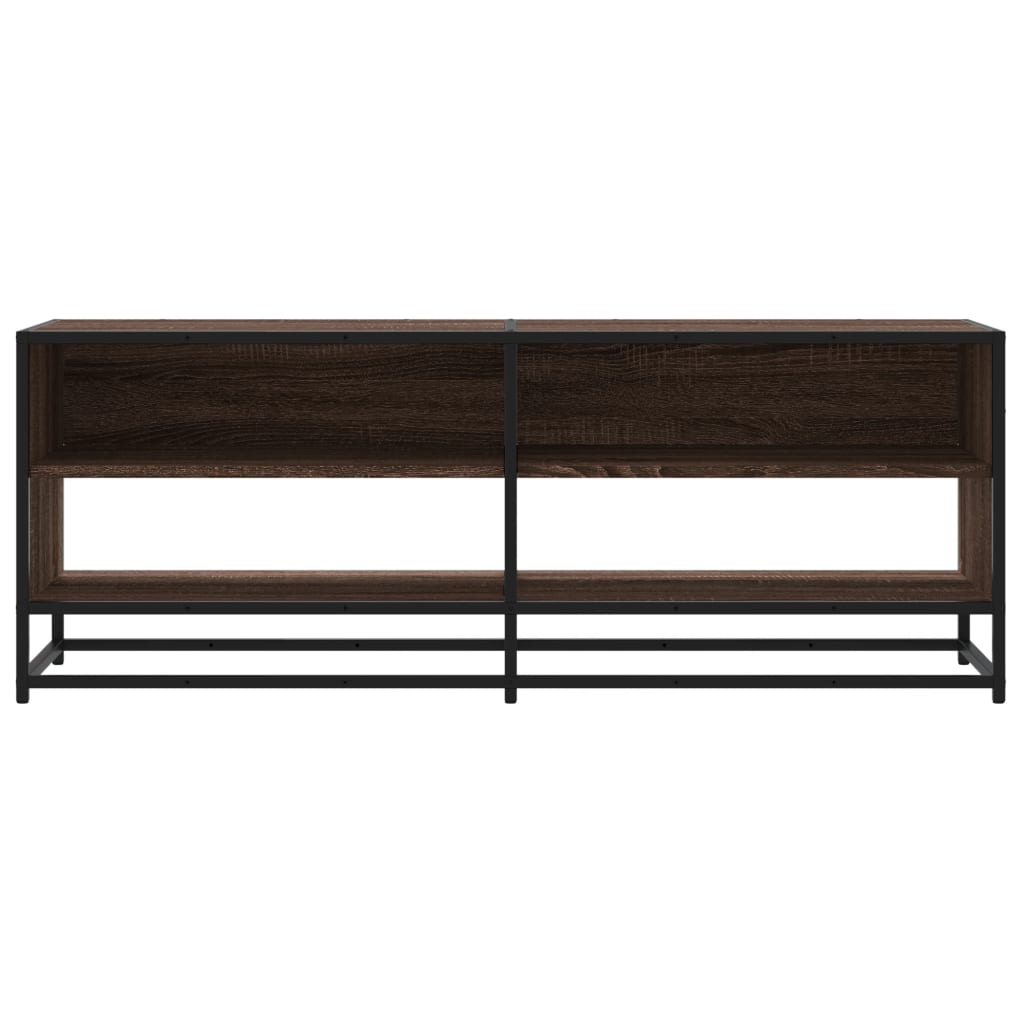 Meuble TV aspect chêne marron 120,5x40x46cm matériau bois métal