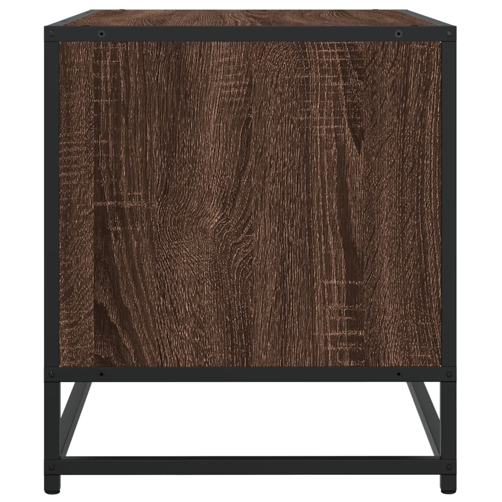 Meuble TV aspect chêne marron 120,5x40x46cm matériau bois métal