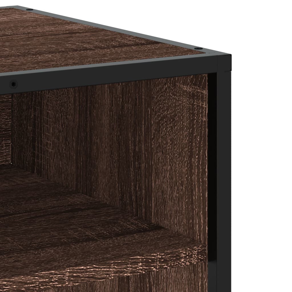 Meuble TV aspect chêne marron 120,5x40x46cm matériau bois métal