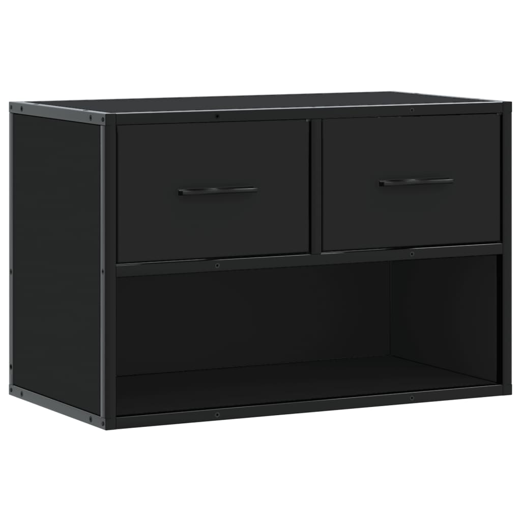 Meuble TV noir 60x31x39,5 cm en bois et métal