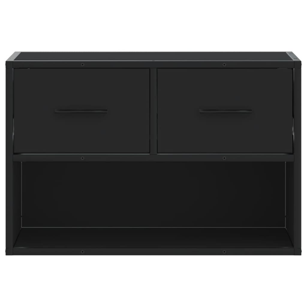 Meuble TV noir 60x31x39,5 cm en bois et métal
