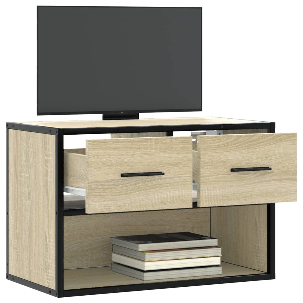 Meuble TV chêne Sonoma 60x31x39,5 cm en bois et métal