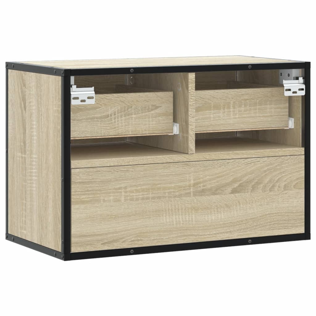Meuble TV chêne Sonoma 60x31x39,5 cm en bois et métal