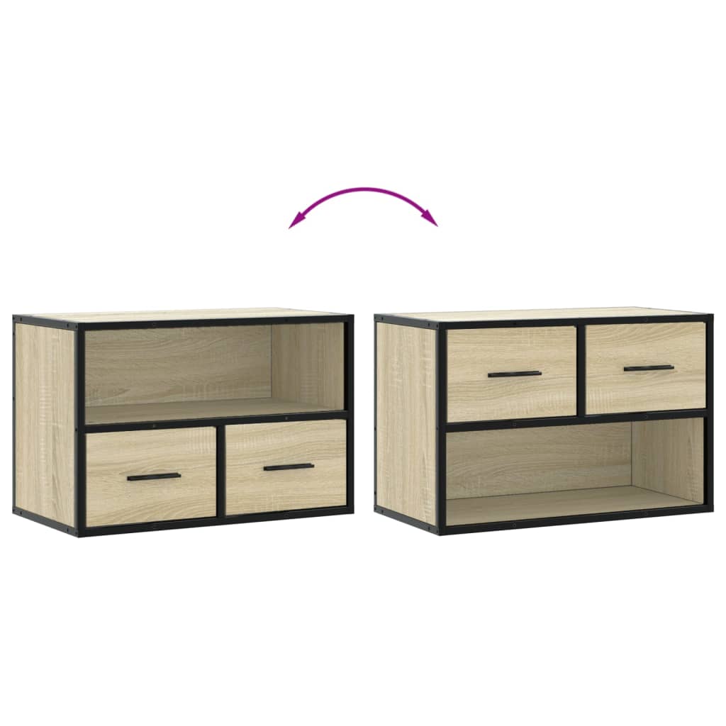 Meuble TV chêne Sonoma 60x31x39,5 cm en bois et métal