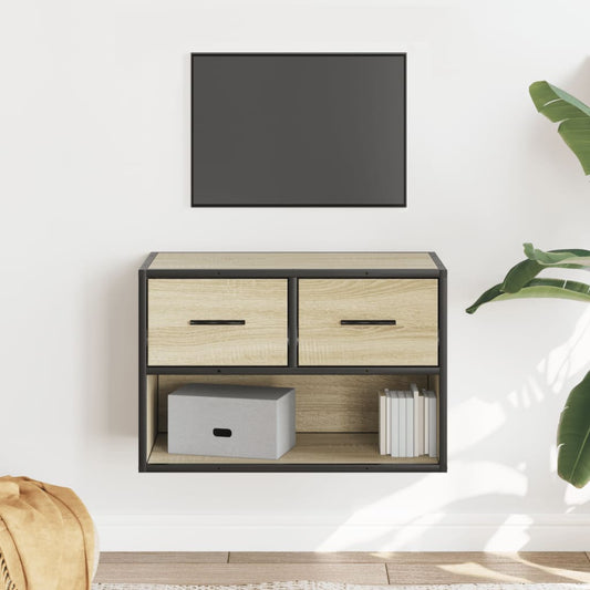 Meuble TV chêne Sonoma 60x31x39,5 cm en bois et métal