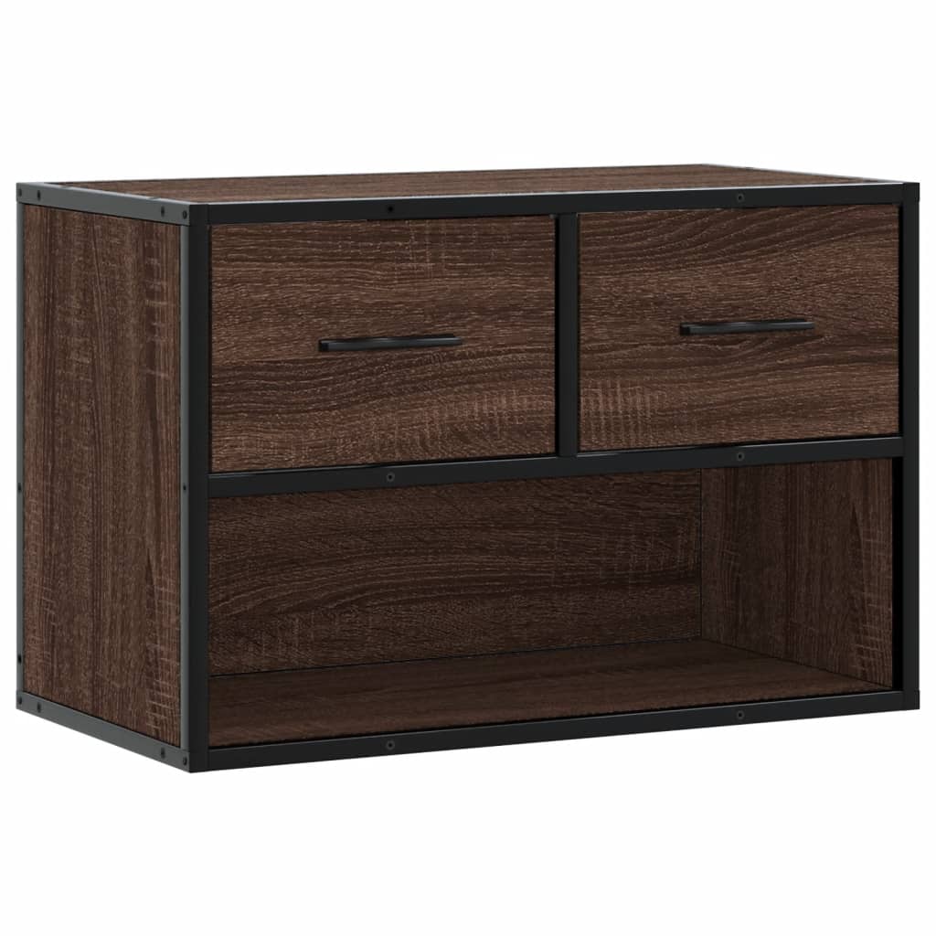 Meuble TV chêne marron 60x31x39,5 cm en bois et métal