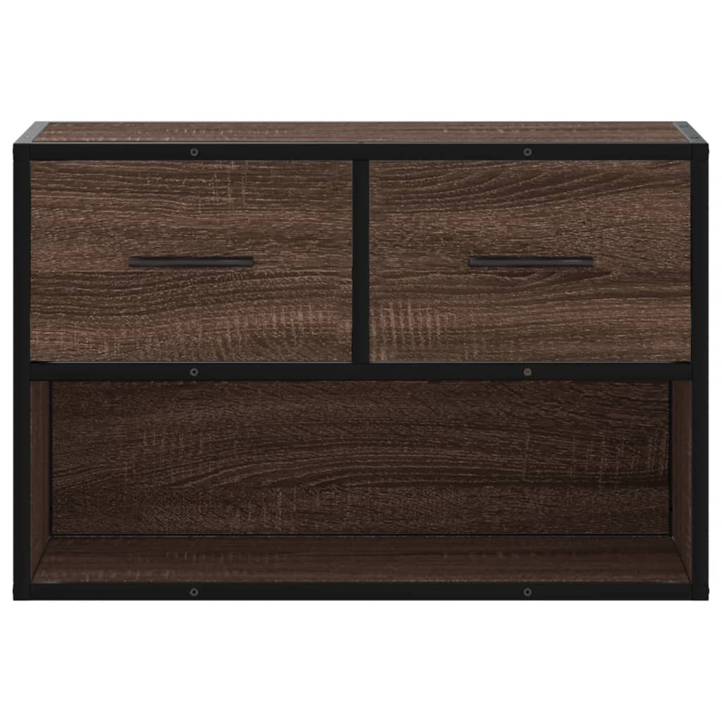 Meuble TV chêne marron 60x31x39,5 cm en bois et métal