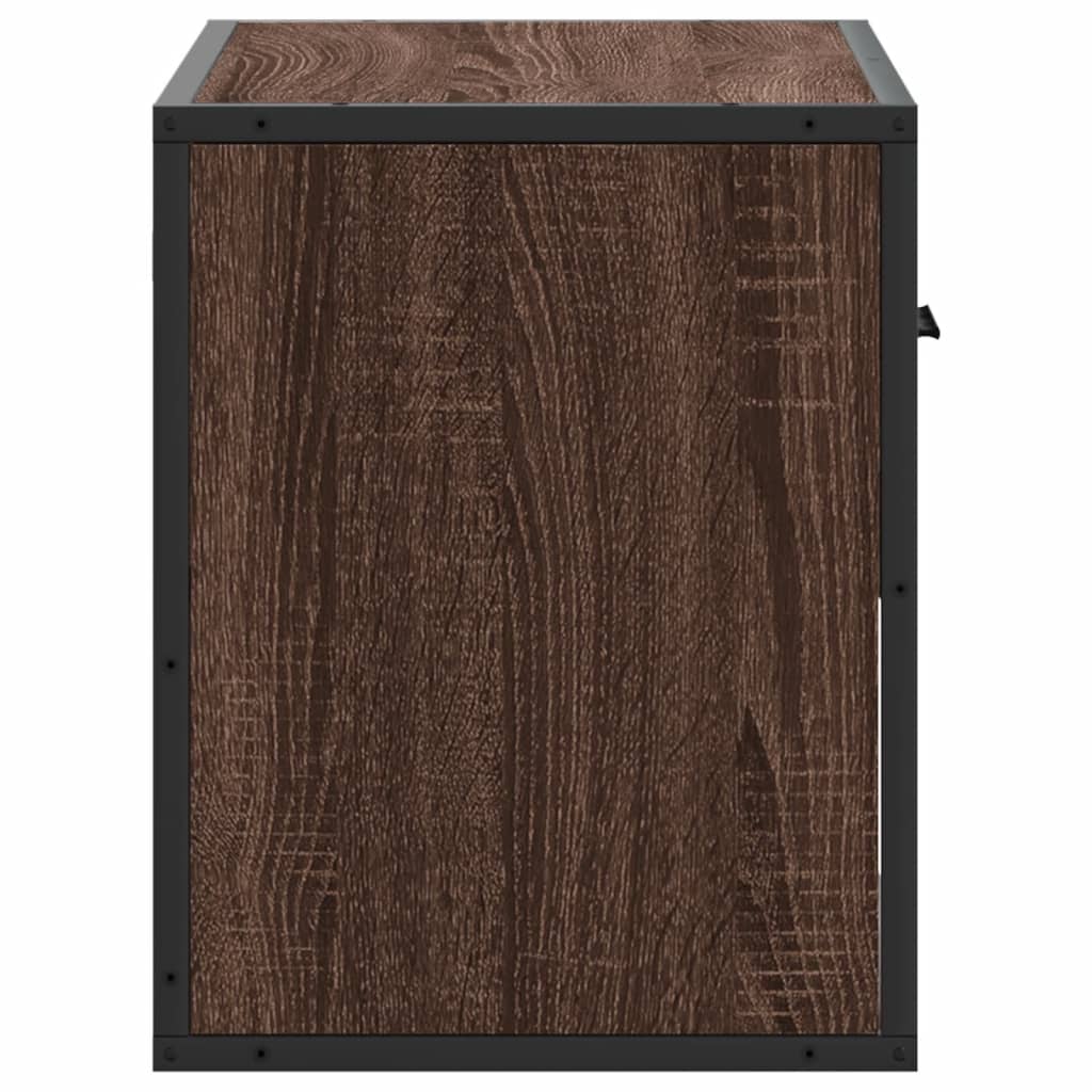 Meuble TV chêne marron 60x31x39,5 cm en bois et métal